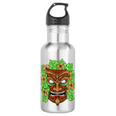 Funny Tiki Mask, aangepaste naam waterflessen Waterfles (Voorkant)