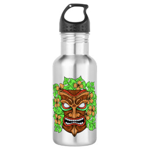 Funny Tiki Mask, aangepaste naam waterflessen Waterfles
