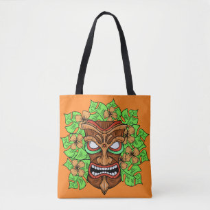Funny Tiki Mask zakken Tote Bag