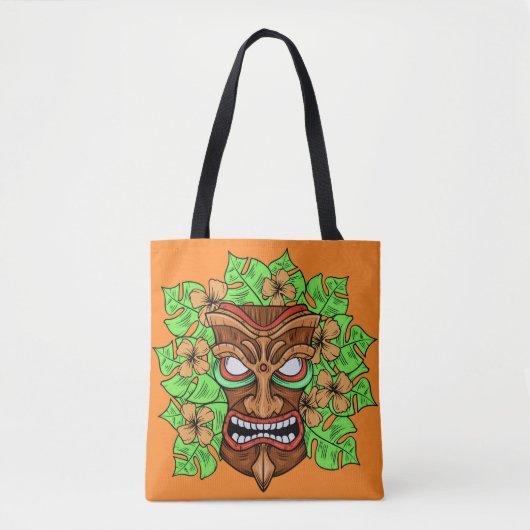 Funny Tiki Mask zakken Tote Bag (Voorkant)