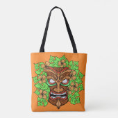 Funny Tiki Mask zakken Tote Bag (Achterkant)