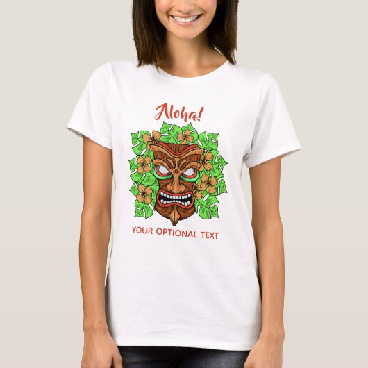 Funny Tiki-masker aangepaste tekst shirten & jacks (Voorkant)