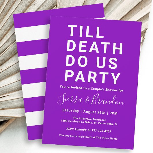 Funny Till Death doet ons party Couple's Shower Kaart