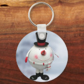 Funny Tin Snowman Kerstmis Sleutelhanger (Voorkant)