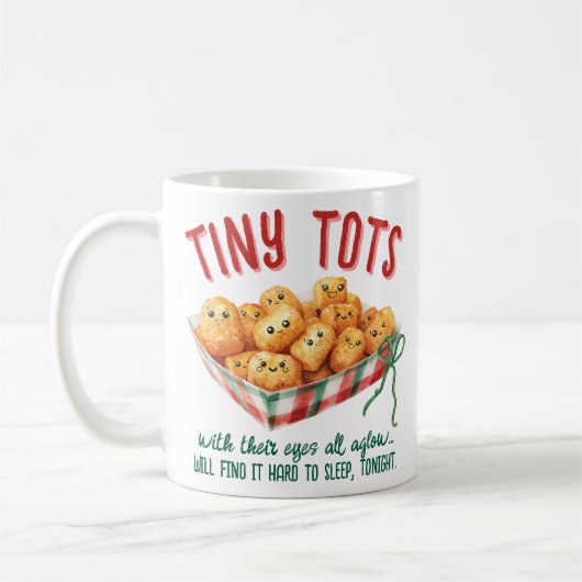 Funny Tiny Tater Tots Holiday Humor Christmas Gift Koffiemok (Links)