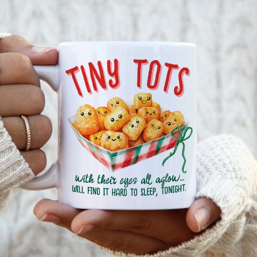 Funny Tiny Tater Tots Holiday Humor Christmas Gift Koffiemok