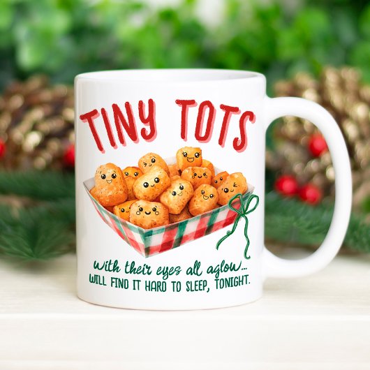 Funny Tiny Tater Tots Holiday Humor Christmas Gift Koffiemok