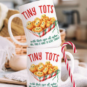 Funny Tiny Tater Tots Watercolor Plaid Christmas Koffiemok