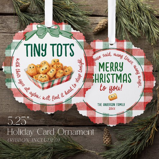 Funny Tiny Tots Holiday Humor Merry Christmas  Ornament Kaart