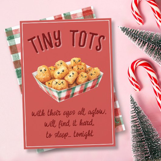 Funny Tiny Tots Watercolor Plaid Merry Christmas Feestdagenkaart