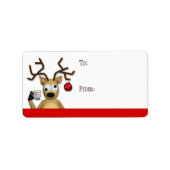 Funny Tipsy Reindeer - kerstcadeaulabels Etiket (Voorkant)