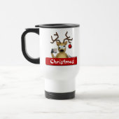 Funny Tipsy Reindeer Merry Kerstmis Mug Reisbeker (Links)