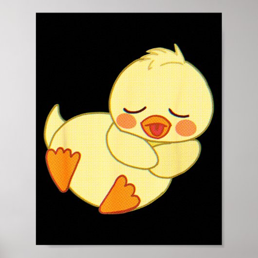 Funny Tired As Duck I Love Cute Ducklings Quote Gi Poster (Voorkant)