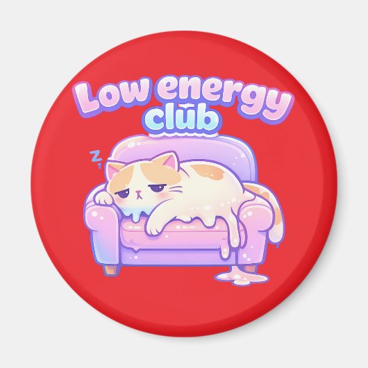 Funny Tired Cute Cat Melting on Chair Magnet (Voorkant)