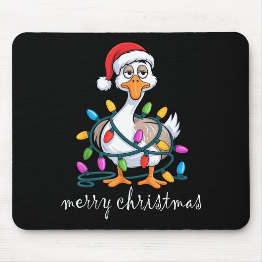 Funny Tired Goose Christmas Lights Silly Holiday F Muismat (Voorkant)