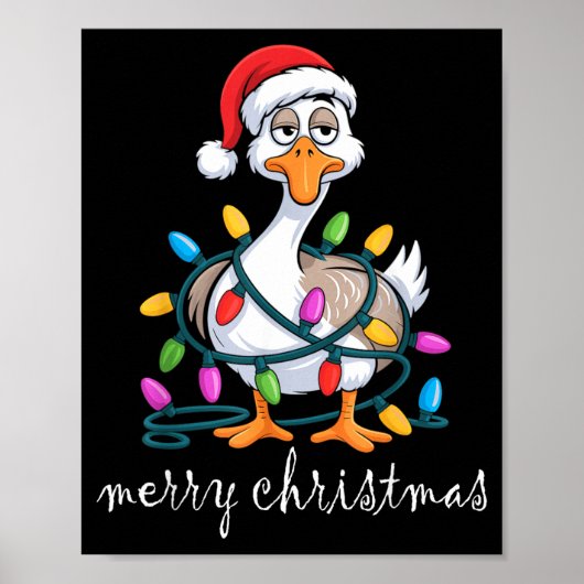 Funny Tired Goose Christmas Lights Silly Holiday F Poster (Voorkant)