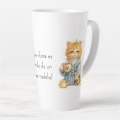 Funny Tired Orange Cat Coffee Mug Custom Name Quot Latte Mok (Rechterhoek)