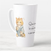 Funny Tired Orange Cat Coffee Mug Custom Name Quot Latte Mok (Linkerhoek)