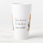 Funny Tired Orange Cat Coffee Mug Custom Name Quot Latte Mok (Voorkant)