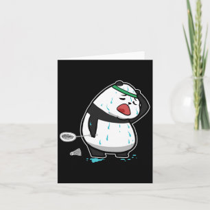 Funny Tired Panda die Badminton speelt Kaart