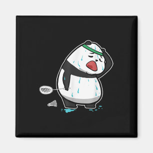 Funny Tired Panda die Badminton speelt Magneet