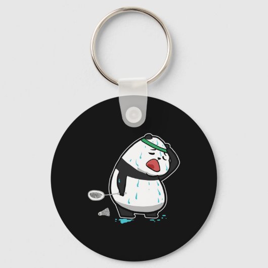 Funny Tired Panda die Badminton speelt Sleutelhanger (Voorkant)