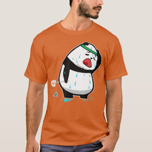 Funny Tired Panda die Badminton speelt T-shirt