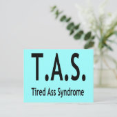 Funny Tired Syndrome-typografie Briefkaart (Staand voorkant)
