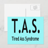 Funny Tired Syndrome-typografie Briefkaart (Voorkant / Achterkant)