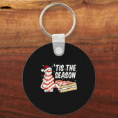 Funny Tis The Season Design Christmas Tree Cakes D Sleutelhanger (Voorkant)