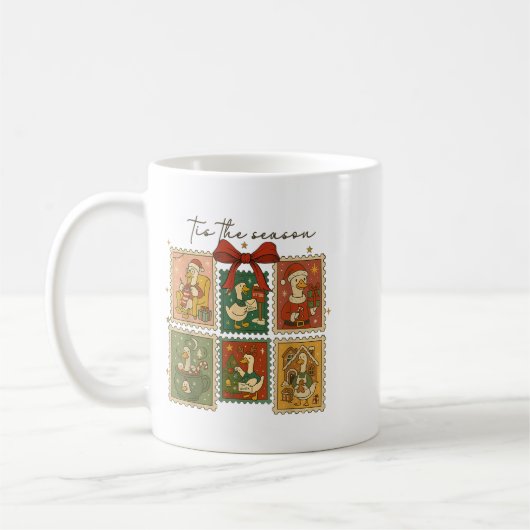 Funny Tis The Season Silly Goose Christmas Stamps  Koffiemok (Links)