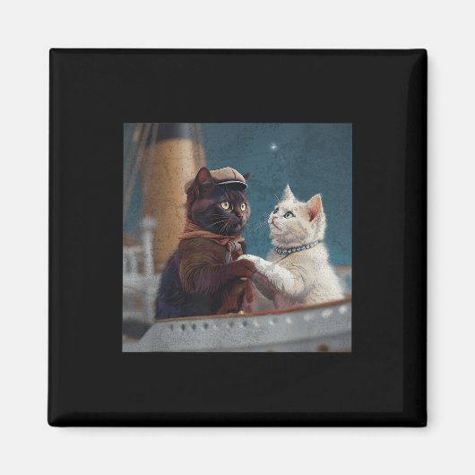 Funny Titanic Movie Cat Meme Rms Cruise Ship Men W Magneet (Voorkant)