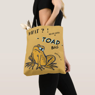 Funny TOAD Cartoon Cust. Bruine Canvas tas