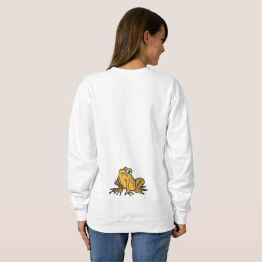 Funny Toad Cartoon op Toadstool Sweatshirt (Achterkant volledig)
