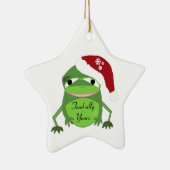 Funny Toad in een Santa Hat Keramisch Ornament (Rechts)
