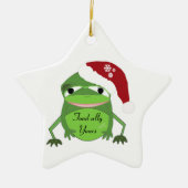 Funny Toad in een Santa Hat Keramisch Ornament (Voorkant)