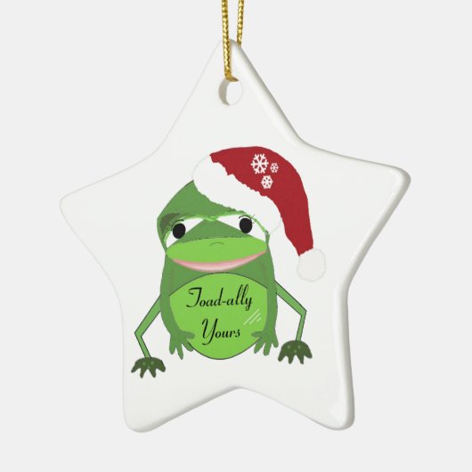 Funny Toad in een Santa Hat Keramisch Ornament (Links)