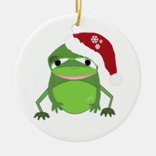 Funny Toad in een Santa Hat Keramisch Ornament
