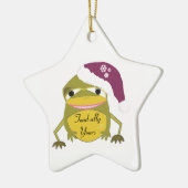 Funny Toad in een Santa Hat Keramisch Ornament (Links)