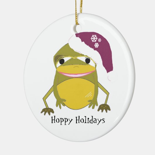 Funny Toad in een Santa Hat Keramisch Ornament (Links)
