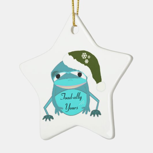 Funny Toad in een Santa Hat Keramisch Ornament (Links)