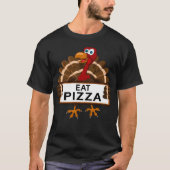 Funny Toddler Eat Pizza Turkey Thanksgiving Gift T-shirt (Voorkant)