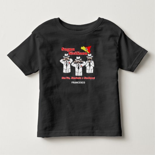 Funny Toddler Sicilian Gezegde Mafia Characters Kinder Shirts (Voorkant)