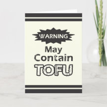 Funny Tofu themed Kan TOFU Kaart bevatten