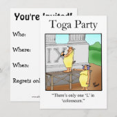 Funny Toga Party-uitnodigingen Kaart (Voorkant / Achterkant)