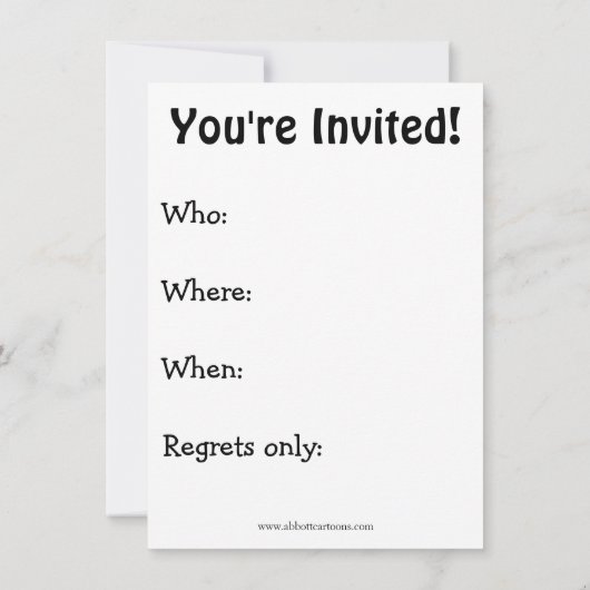 Funny Toga Party-uitnodigingen Kaart (Achterkant)