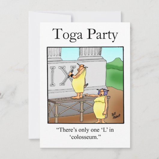 Funny Toga Party-uitnodigingen Kaart (Voorkant)