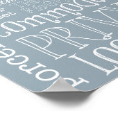 Funny Toilet Bathroom Dusty Blue Grey Sign Print (Hoek)