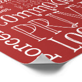 Funny Toilet Bathroom Red Sign Poster Print (Hoek)