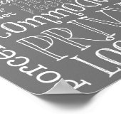 Funny Toilet Grey Bathroom Sign Poster Print (Hoek)